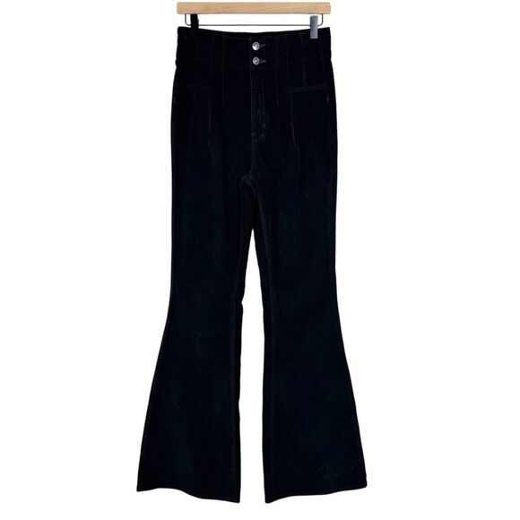 We The Free by Free People Jayde Cord Flare Jeans Black Boho Women’s Size 28